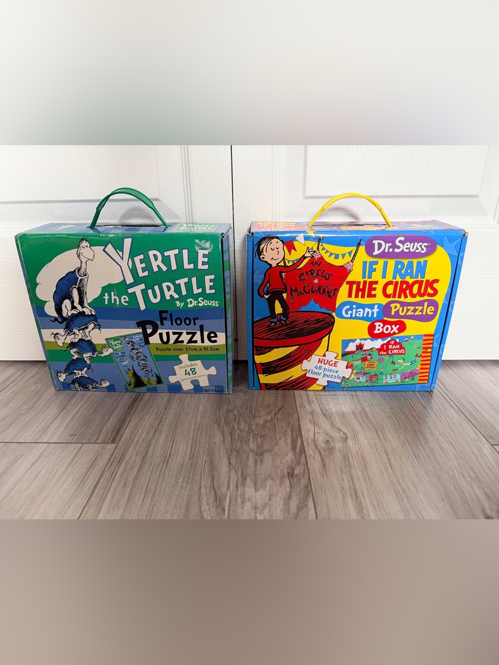 2 Dr. Seuss Giant Floor Puzzles: Yertle the Turtle & If I Ran the Circus 48 Pc